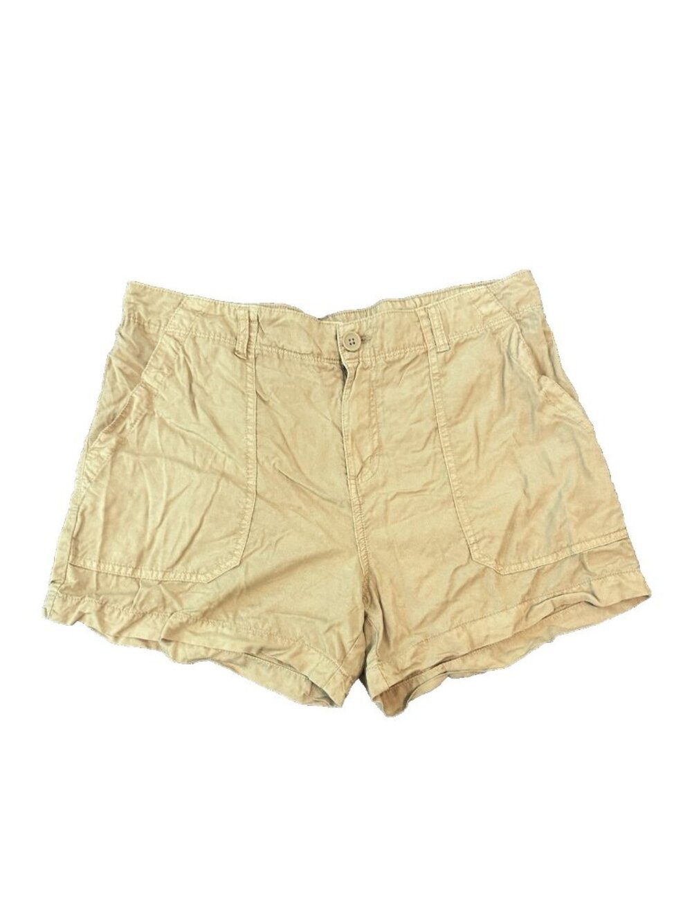 Sanctuary Social Standard 100% Lyocell Utility Womens‎ Shorts L Beige Minimalist